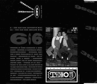 3 Times 6 - You Can Run CD Single 1990