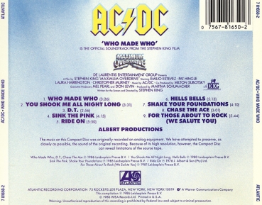 AC/DC - Who Made Who CD 1986