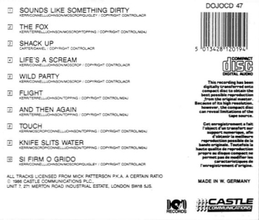 Certain Ratio - A.C.R. Live In America CD 1987