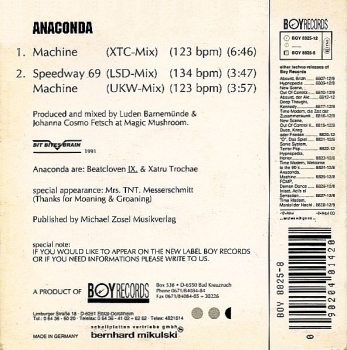 Anaconda - Machine CD Single 1991