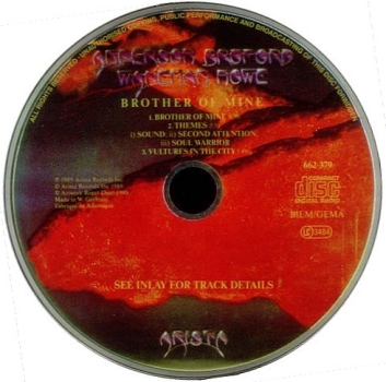 Anderson, Bruford, Wakeman, Howe (Yes) - Brother Of Mine PICTURE CD Single 1989