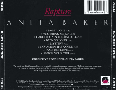 Anita Baker - Rapture CD 1986