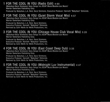 Babyface - For The Cool In You CD Single 1993