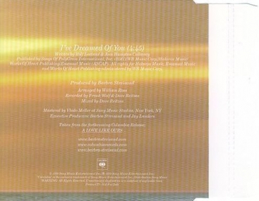 Barbra Streisand - I've Dreamed Of You PROMO CD Single 1999