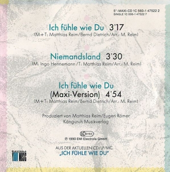Bernhard Brink - Ich Fühle Wie Du CD Single 1990