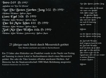 Böhse Onkelz - Nur Die Besten Sterben Jung CD Single 1998