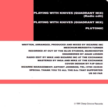 Bizarre Inc. - Playing With Knives CD Single 1991