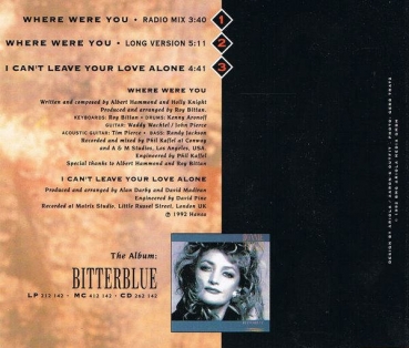 Bonnie Tyler - Where Were You CD Single 1992