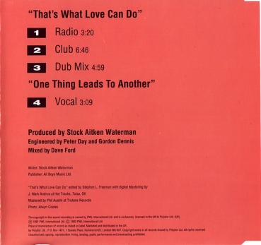 Boy Krazy (PWL) - That's What Love Can Do CD Single 1993