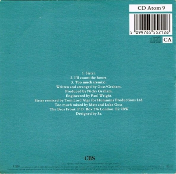 Bros - Sister CD Single 1989