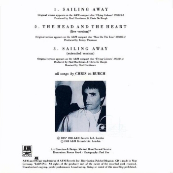 Chris de Burgh - Sailing Away 3 INCH CD Single 1988