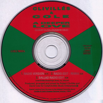 Clivilles & Cole - A Deeper Love PROMO CD Single 1991