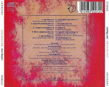 Cutting Crew - Broadcast CD 1986