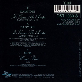 Daisy Dee - It's Gonna Be Alright CD Single 1990