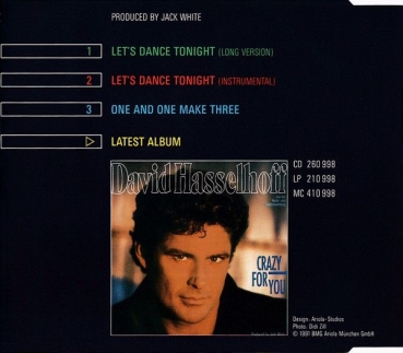 Preview: David Hasselhoff - Let's Dance Tonight CD Single 1991