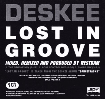 Deskee - Lost In Groove CD Single 1991