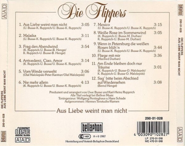 Flippers - Aus Liebe Weint Man Nicht CD 1987 1990