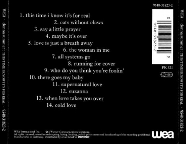 Donna Summer - This Time I Know It's For Real CD 1993