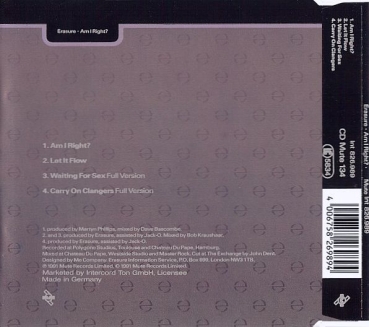 Erasure - Am I Right? CD Single 1991