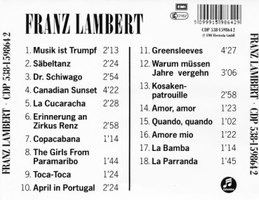 Franz Lambert - Franz Lambert (Same) CD 1987