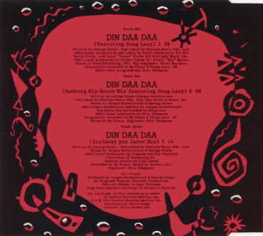 George Kranz - Din Daa Daa CD Single 1991