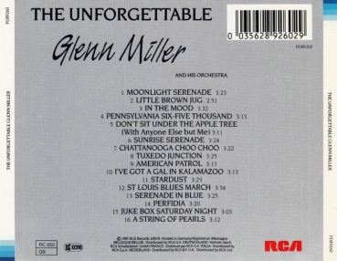Glenn Miller And His Orchestra - The Unforgettable Glenn Miller CD 1985