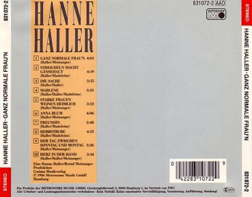 Hanne Haller - Ganz Normale Frau'n CD 1986