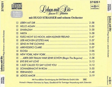 Hugo Strasser Und Sein Orchester - Leben Mit Dir CLUB CD 1986 1989