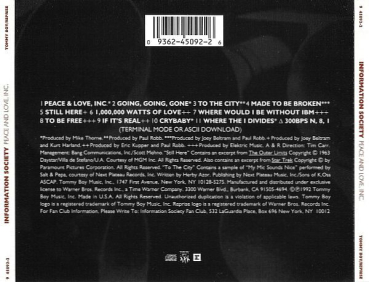 Information Society - Peace And Love, Inc. CD 1992