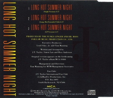 Preview: J. T. Taylor - Long Hot Summer Night CD Single 1991