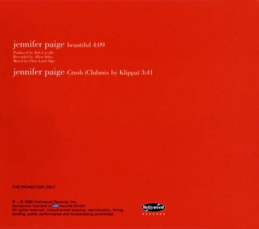Jennifer Paige - Beautiful + Crush PROMO CD Single 2000