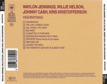 Waylon Jennings, Willie Nelson, Johnny Cash, Kris Kristofferson - Highwayman CD 1985 2001