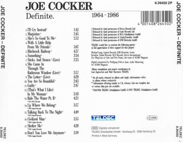 Joe Cocker - Definite. 1964-1986 CD 1987