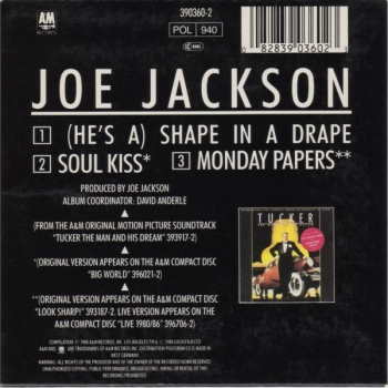 Joe Jackson - (He's A) Shape In A Drape CD Single 1988