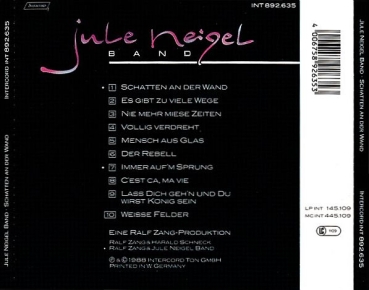 Jule Neigel Band - Schatten An Der Wand PICTURE CD 1988