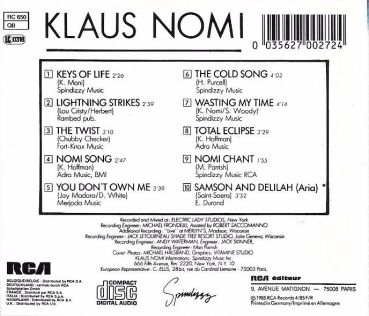 Klaus Nomi - Klaus Nomi (Same) CD 1985