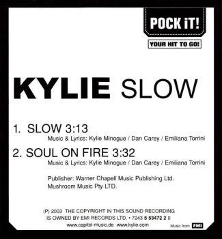 Kylie Minogue - Slow 3 INCH CD Single 2003