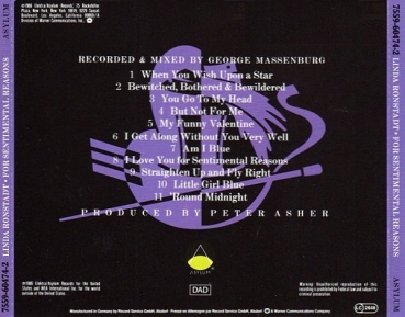 Linda Ronstadt - For Sentimental Reasons CD 1986 1989