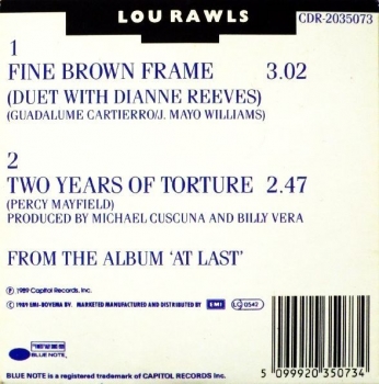 Lou Rawls - Fine Brown Frame (Duet with Dianne Reeves) 3 INCH CD Single 1989