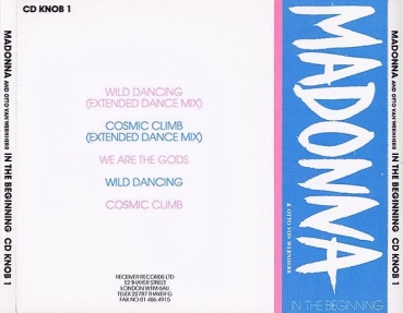Madonna & Otto Von Wernherr - In The Beginning CD Single 1987