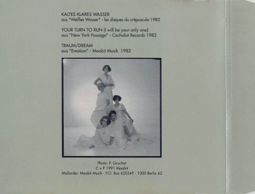 Malaria! - Kaltes Klares Wasser CD Single 1991