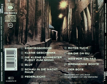 Manfred Maurenbrecher - Nichts Wird Sein Wie Vorher CD 1989