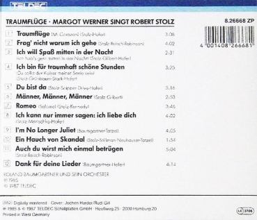 Margot Werner - Singt Robert Stolz: Traumflüge CD 1985 1987