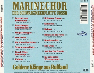 Marinechor der Schwarzmeerflotte UdSSR - Goldene Klänge Aus Rußland CD 1989
