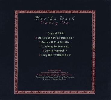 Martha Wash - Carry On CD Single 1992