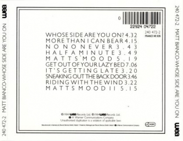 Matt Bianco - Whose Side Are You On LIMITED EDITION GOLD CD 1984 1990