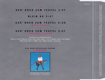 Matthias Reim - Geh' Doch Zum Teufel LIMITED EDITION + STICKER CD Single 1993