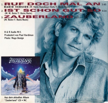 Matthias Reim - Ruf Doch Mal An + Zauberland CD Single 1994