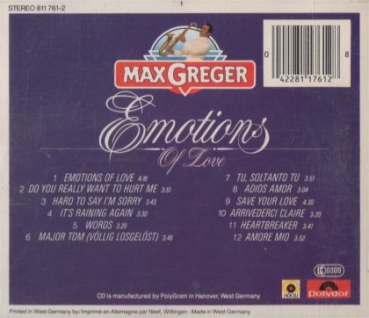 Max Greger - Emotions Of Love CD 1983