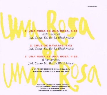 Mecano - Una Rosa Es Una Rosa CD Single 1992
